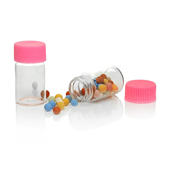 5pcs Pink Cover Transpa Small Gl Jars Tiny Storage 5pcs Pink Cover Transpa Small Gl Jars Tiny Storage Bottles Jewelry Vial Potion Home Diy Objects Container