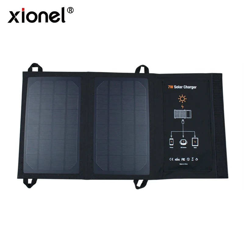 

Xionel Portable 7W Solar Charger Solar Panels Charger with Usb Port Solar Battery Charger Power for Mobile Phones