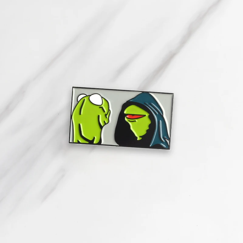 Мягкая эмалированная брошь Kermit в виде лягушки с мемом заколки для джинсовой