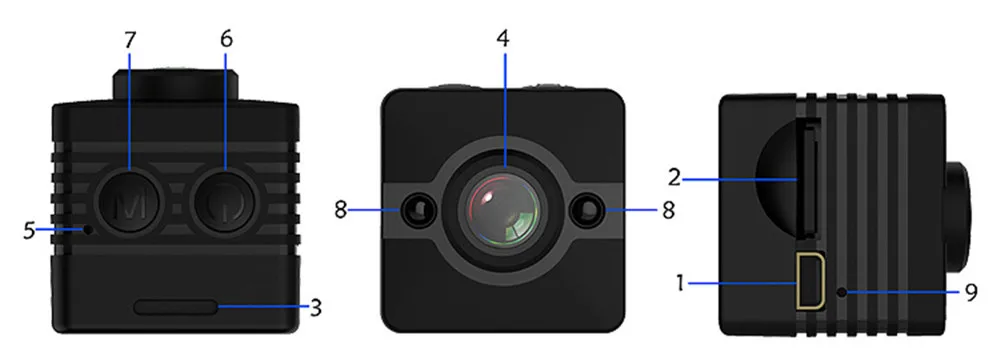 SQ12 мини камера водонепроницаемый градусов широкоугольный объектив HD 1080P широкоугольный мини видеокамера DVR SQ12 Мини спортивная видеокамера
