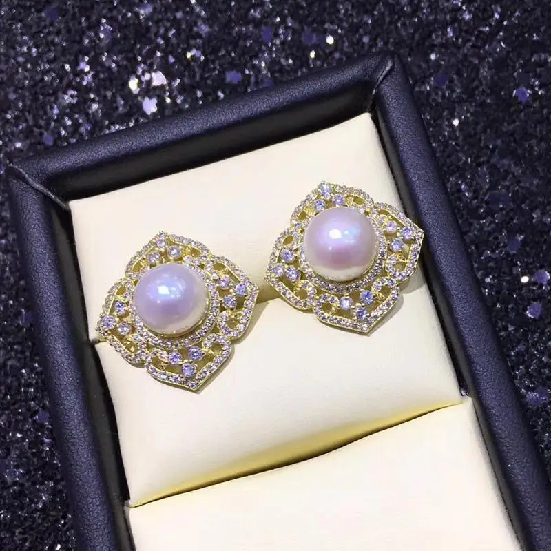 

FENASY Vintage Party Jewelry Stud Earrings Bohemian Freshwater Pearl Earrings For Women 925 Sterling Silver Earrings Big Size