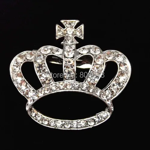 Retail Crystal Cross And Crown Gift Pin Brooch Cheap Price Broach