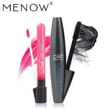 MENOW Марка Cosmetics set 1 шт. Водонепроницаемый удлинение Тушь для ресниц и 1 шт. 14 Цвет дополнительно Бархат Блеск для губ составляют 5304