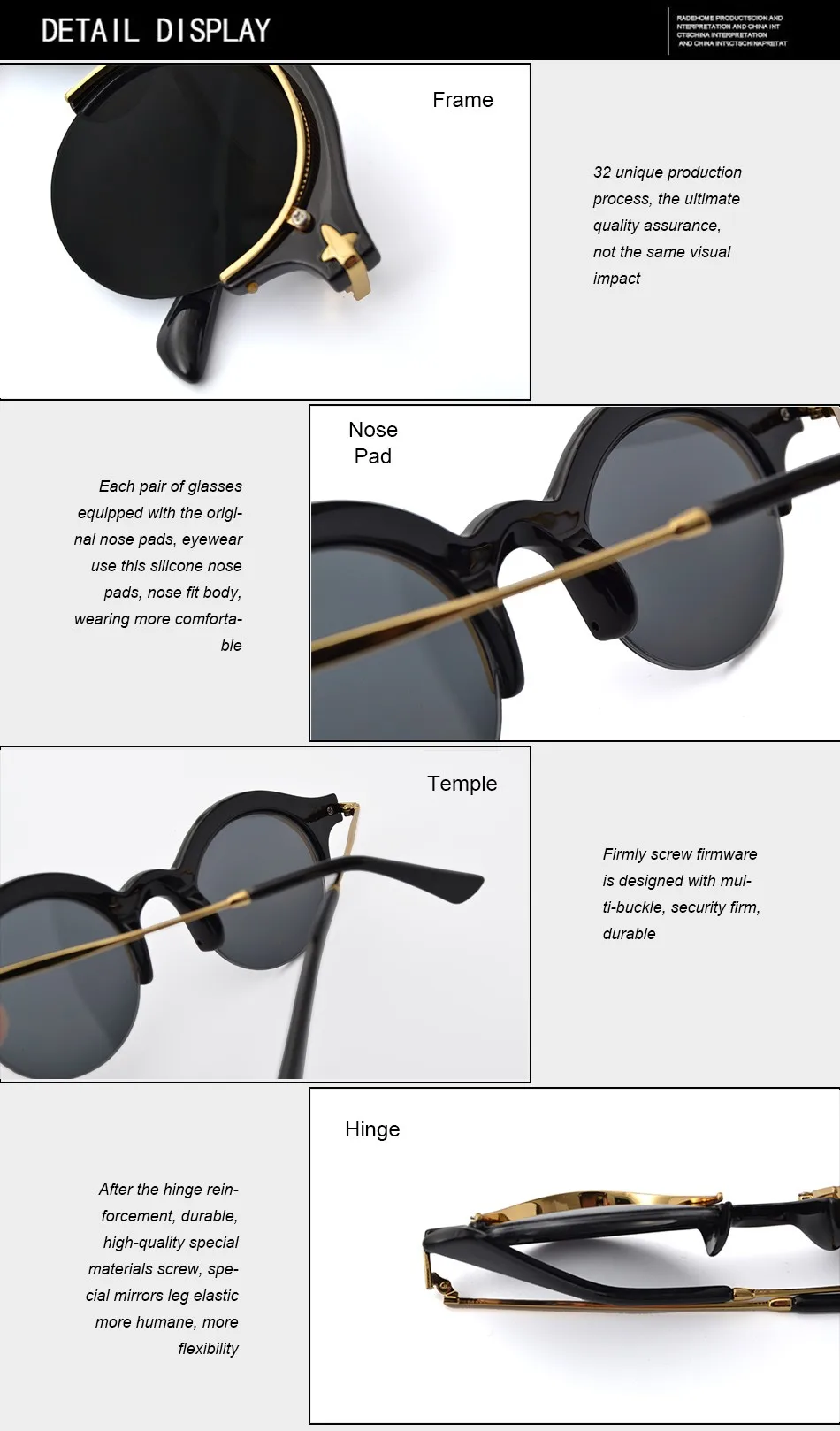 FEIDU стимпанк Солнцезащитные очки Защита глаз Роскошные брендовые дизайнерские металлические заушники женские солнцезащитные очки модные очки-половинки Oculos De Sol