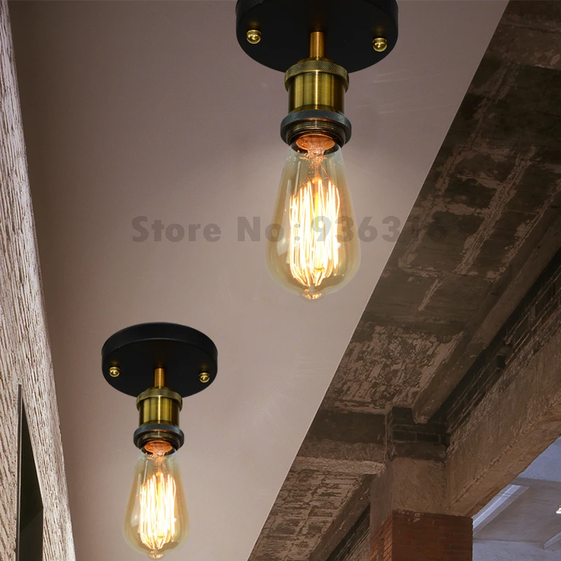 Blueking Vintage Simple Copper/Bronze Ceiling Lights Retro Industrial E27 suspended Aisle Corridor Lustres Lamp Fixture|ceiling lamp fixture|bronze