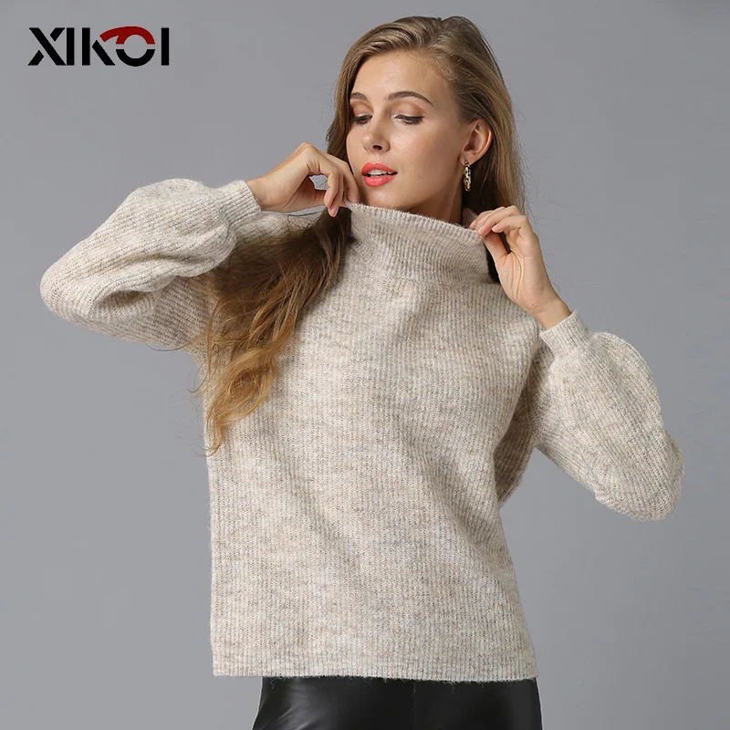 Turtleneck Knitted Pullover 2018 New Sweater Women Full Solid Thick Pull Femme Warm Knitting Blusas De Inverno Feminina | Женская одежда