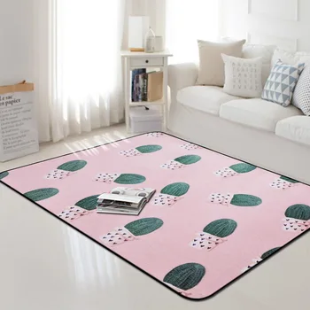 

120*180cm Plant Cactus Carpet Design Kids Bedroom Area Rug Child Crawling Play Mat Rug Non slip Living Room Carpets Floor Mats