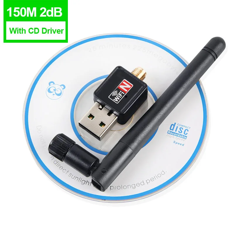 USB WiFi Adapter Ralink Wi-Fi Antenna Lan USB Ethernet 150M 2dB PC WiFi Dongle Wireless Notework Card USB Wi Fi Receiver wifi adapter Network Cards