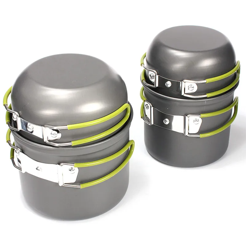 Venta caliente 4 piezas/2 piezas conjunto al aire libre vajilla senderismo Camping cocina Picnic no-Stick de utensilios de cocina de aluminio conjunto olla tazón al aire libre olla Venta caliente 4 piezas/2 piezas conjunto al aire libre vajilla senderismo Camping cocina Picnic no-Stick de utensilios de cocina de aluminio conjunto olla tazón al aire libre olla