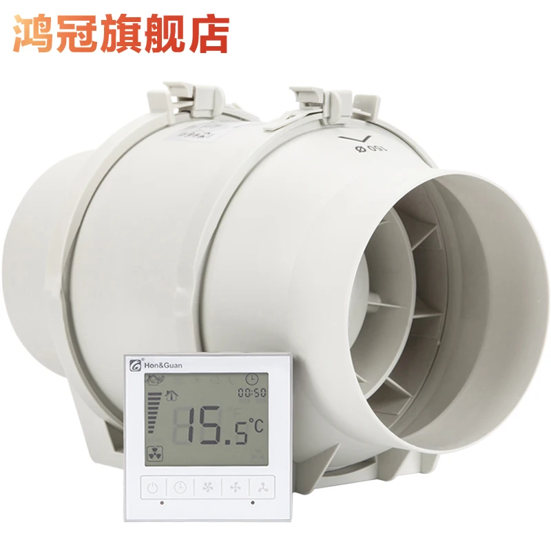 

Hongguan 2018 Pipeline Fan 150 Household Third Gear Mute Ventilator 6 Inches Round Pressurization Exhaust Fan