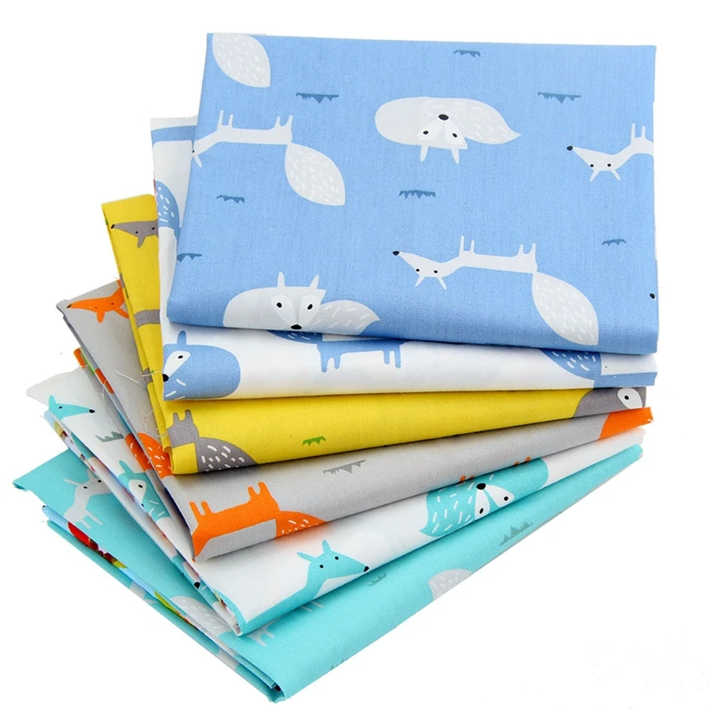 Fox Series Patchwork Cotton Fabric Fat Quarter Bundles Textile Sewing For Baby Cloth 40*50cm 6pcs/lot | Дом и сад