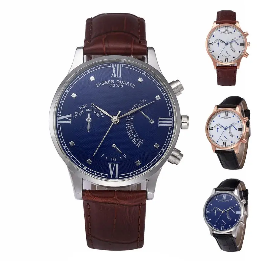 Men's Watches Classic Casual Leather Belt Watch Men Leather 2018