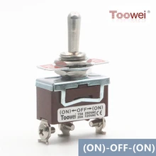 Toowei T701MW 3 контакта кратковременный переключатель(вкл.)-ВЫКЛ.-(вкл.) 15A 250 В/20A 125 В SP3T/монтажное отверстие 12 мм/Scraw контакт