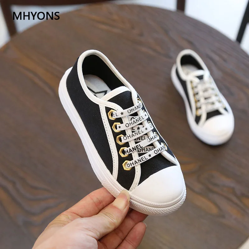MHYONS 2018 الربيع الخريف قماش الأطفال أحذية الفتيان الفتيات لينة تنفس الاطفال رياضية الطلاب الأزياء خطابات قماش أحذية