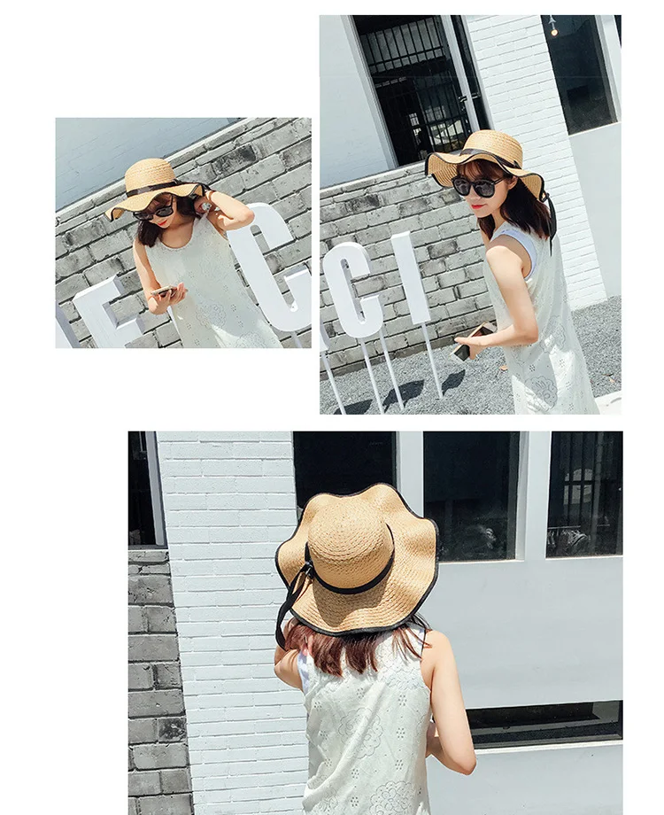 2018 Summer New Arrived Women Seaside Vacation Sunscreen Sun Hat  Beach Casual Straw Hat (8)
