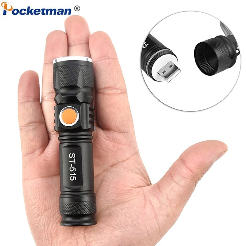 

3800 Lumen Portable Light Mini USB Flashlight XM-L T6 LED Torch Rechargeable 18650 Built-in Battery Flash Light Bike Light