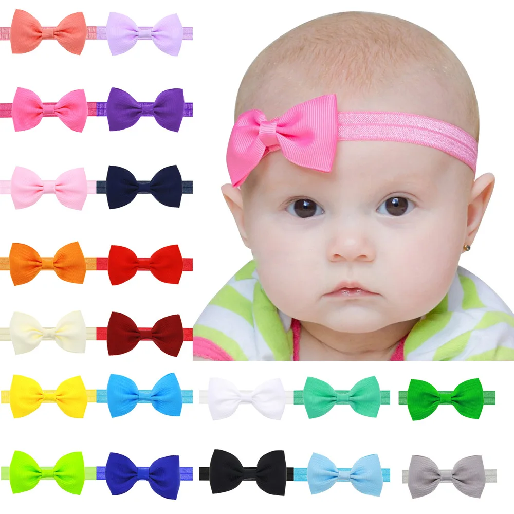Soft Elastic Hair Bandage Tie Band Headband Ribbon Bow Turban Solid Children Newborn Kid Headwear Baby Girl Accessories Bowknot | Детская