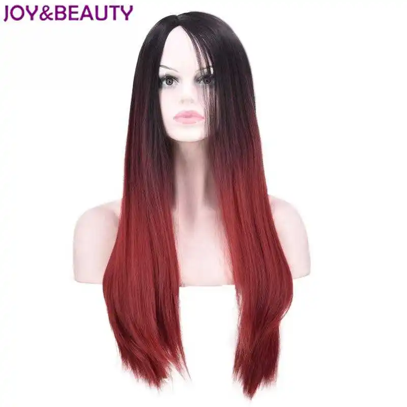 Joy Beauty 24 Long Straight Synthetic Hair Wig Brown Ombre Light