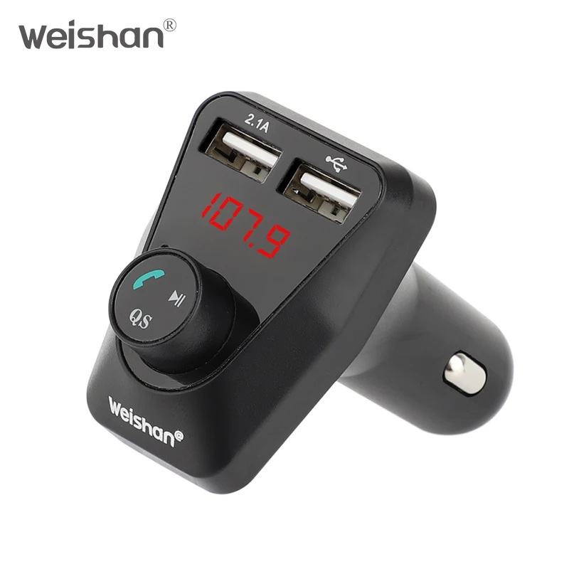 

Weishan Hands Free Wireless Bluetooth FM Transmitter TF AUX Modulator Car Kit MP3 Player