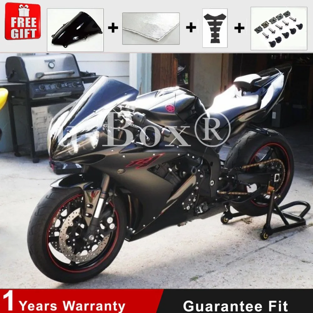 

Four Free Gifts + Injection Mold 04 05 06 For Yamaha YZF1000 R1 Fairing ABS Plastic Frame Black +Brand Logo Decal