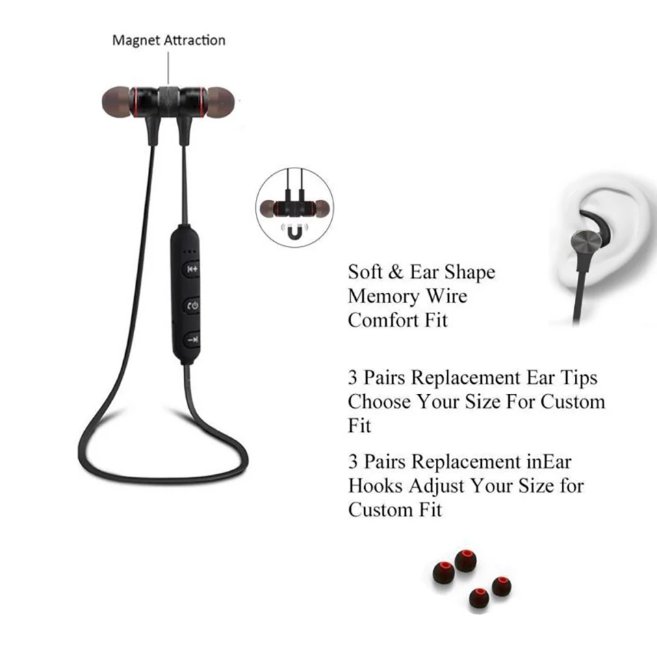 Bluetooth Sem Fio De Metal Magnético Baixo