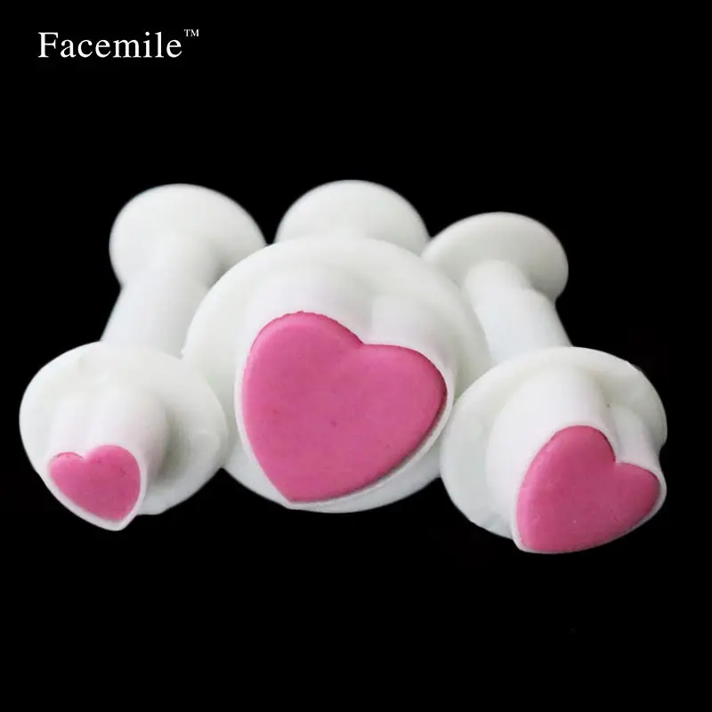 Facemile Love Cake Decorating Embossing Cutter 3Pcs Mini ...