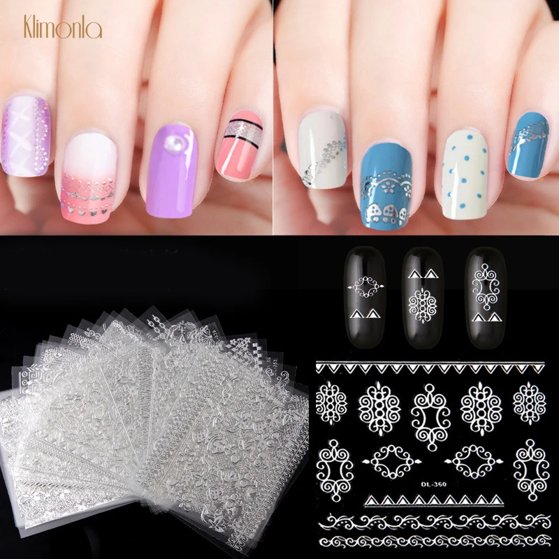 

30pcs/set Mix Design Nail Stickers With Adhesive 3D Sliver Flower Animal Nail Wraps 3D Manicure Decals For DIY Decoration