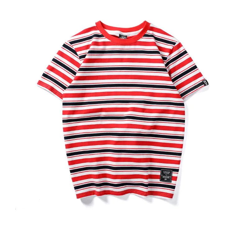 

Fashion Striped T-shirt men Casual Print t shirt Male Brand tshirt Cotton Oversized Tee Shirts tops Summer Hip Hop Streetwear