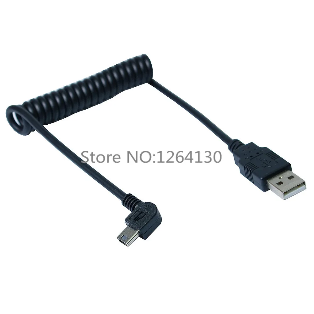 

100cm Right Angled 90 degree USB 2.0 Mini Male to A Type Male Stretch Data Cable for SSD & Hard Disk Free Shipping
