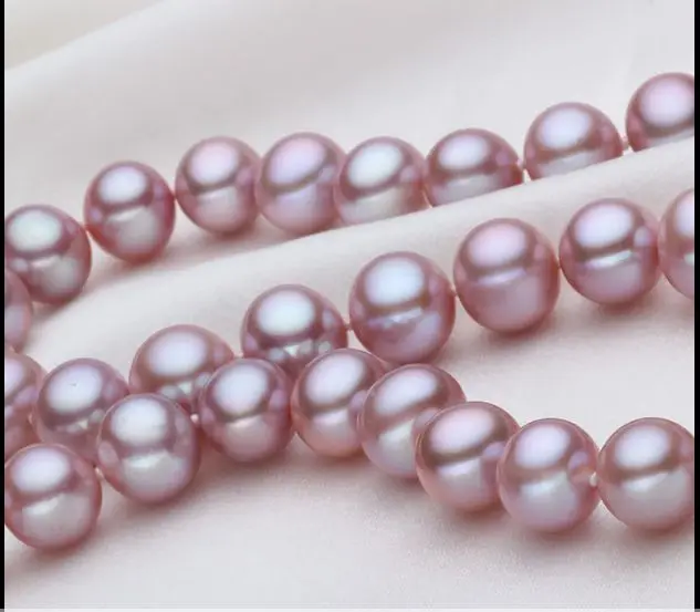 

elegant18"9-10MM SOUTH SEA NATURAL LAVENDER PEARL NECKLACE