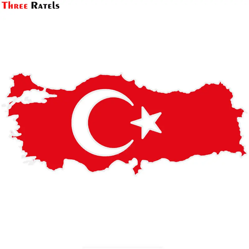

Three ratels FTZ-1# 23X10CM Car-styling Reflective wall window Vinyl turkey map Car Sticker