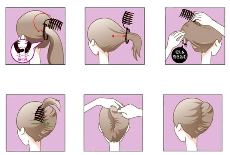 1 шт., черная расческа для волос Updo Bun и набор инструментов для завивки волос, держатель для женщин и девочек, инструменты для укладки волос