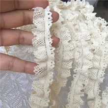 5 jarda/lote (endireitamento é 10 jarda) 1.6cm de largura elástico rendas guarnição plissados cortinas sofá cama saia tecido renda acessórios de roupas