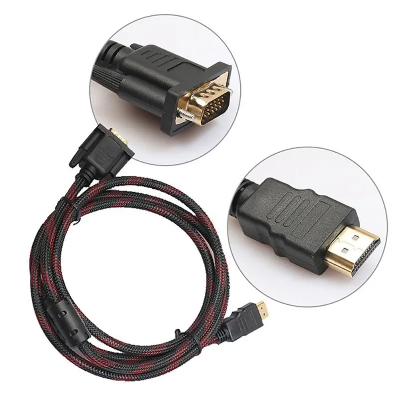 HDMI кабели Full HD 1080P 1 5 м до 15 Pin VGA конвертер адаптер кабель Провод для ПК компьютера