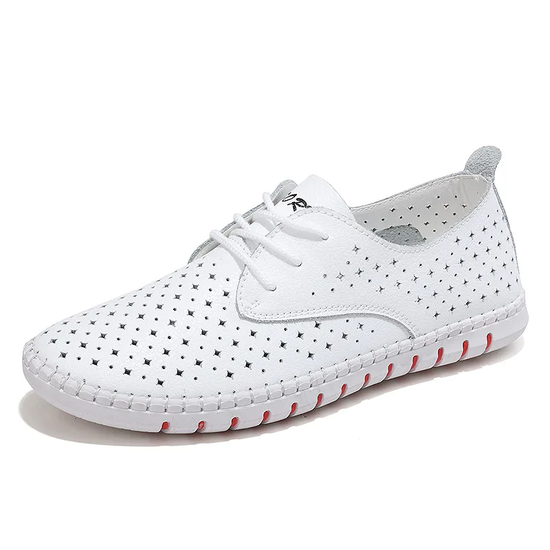 

Fashion Breathable White Shoes Women's New Summer Shoes 2019 Hollow Out Korean Leisure Version Flat Sole Pregnant Women's Shoes