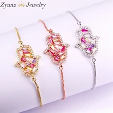 10 шт., 18*22 мм, медь мульти CZ Циркон, защитный амулет ручной Шарм Браслеты для женщин девочек DIY ювелирные изделия женские ювелирные изделия для вечеринок оптом