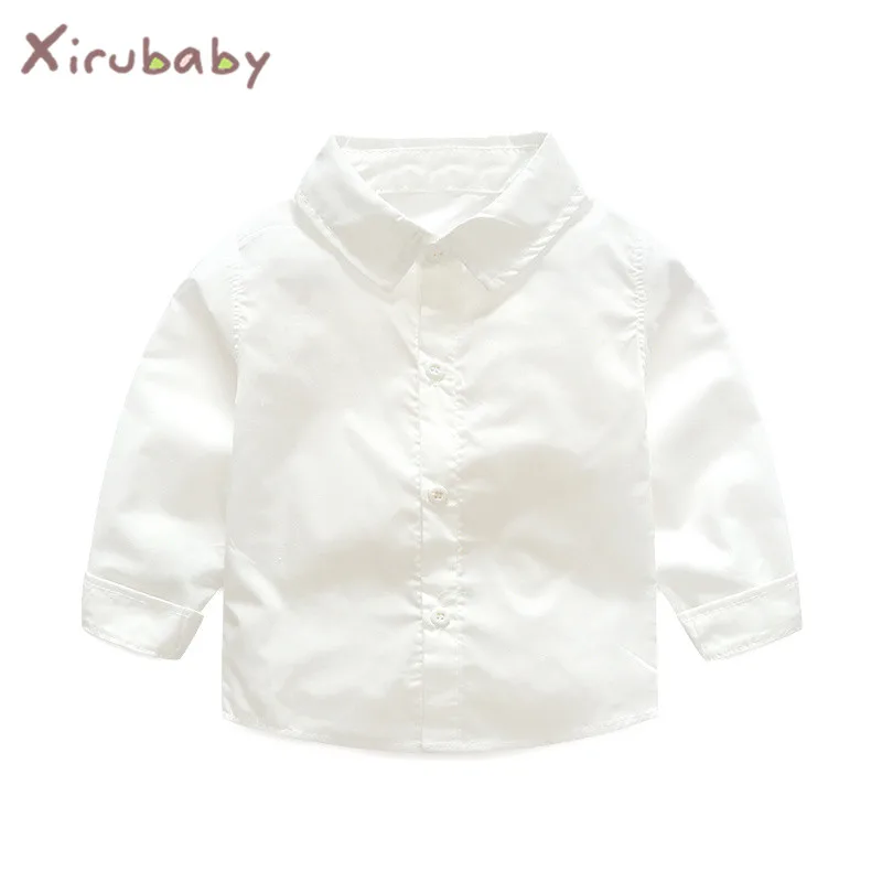 Xirubaby Boys Shirt 2018 Spring Kids Boy Cotton White Shirts Toddler