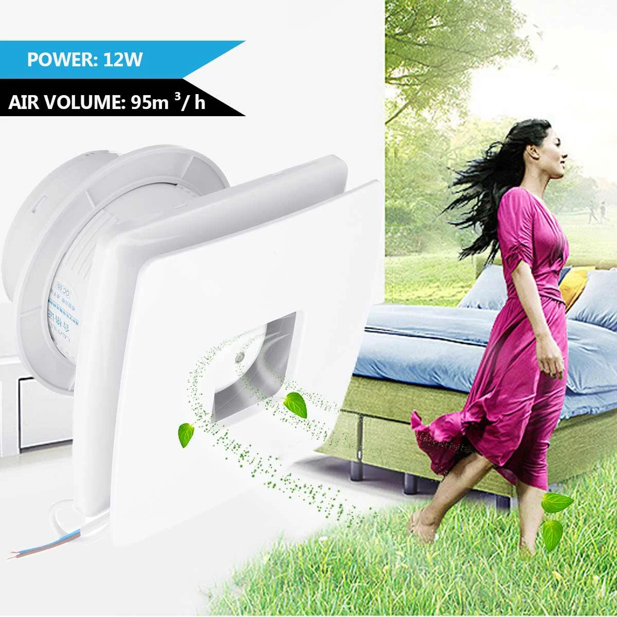 

4 inch Air Vents Booster Blower Inline Ducted Fans Ceiling Ventilation Pipe Exhausted Extractor Fan Bathroom Kitchen Ventilator