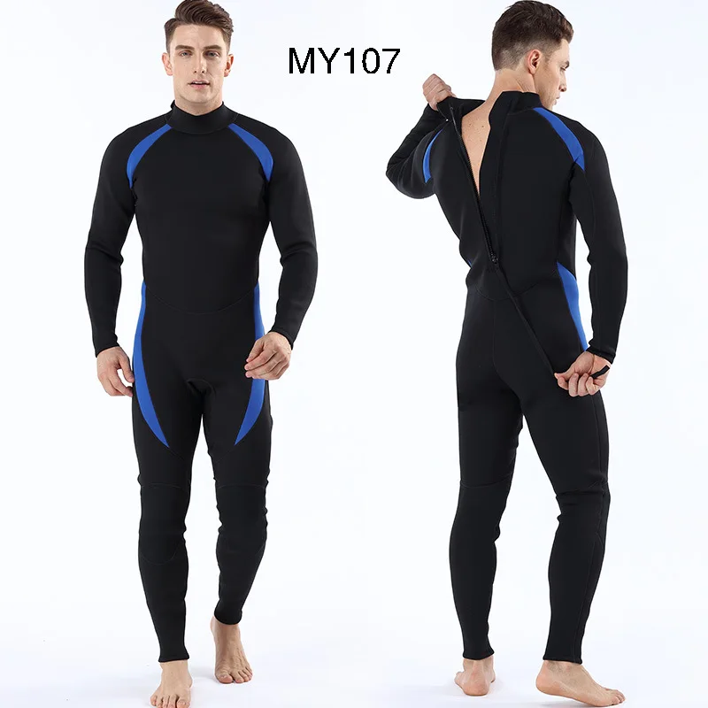 3 мм Mne неопрен полный тело мокрый гидрокостюм для серфинга и дайвинга против холодной теплой мужской одежда для серфинга Дайвинг костюм мокрый костюм для холодной воды - Цвет: MY107