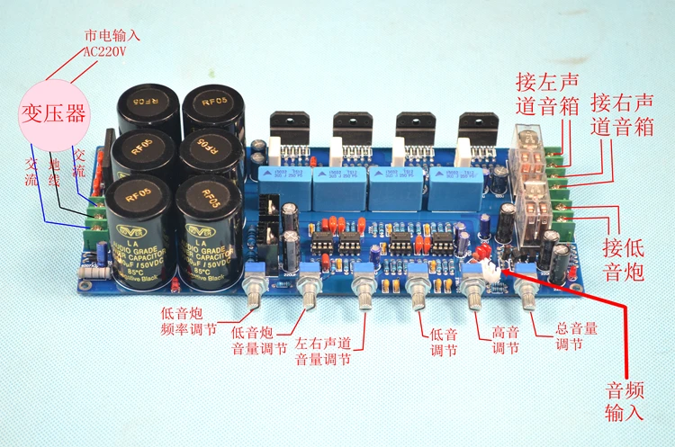 

LM3886 2.1 subwoofer amplifier board / Hifi amplifier board / with protective