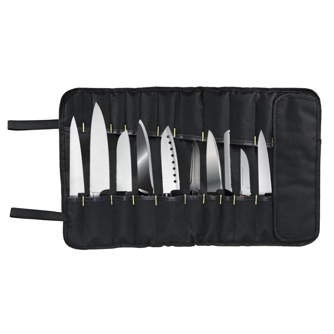 3 Color Choice Chef Knife Bag Roll Bag Carry Case Bag Kitchen Cooking Portable Durable Storage 22 Pockets Black Blue Green