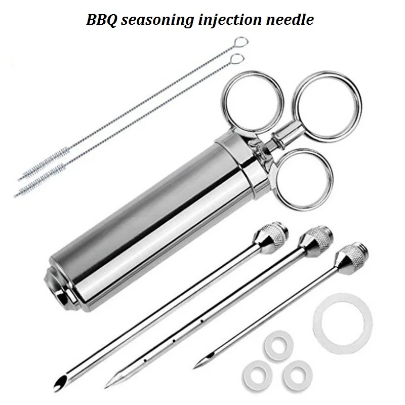 

Grill 2-oz Marinade Seasoning Injector Turkey Meat Injectors Stainless Steel Cooking Syringe Injection with 3 Needles