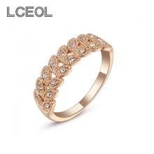 LCEOL Best Sell Especial Branch Aligned Leaves Plant Rings For Ladies Interwined Charm Style Fashionable Women Jewelry Rings