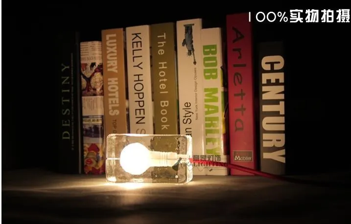 Стекло блок льда лампа настольная лампа льда настольная лампа дизайн дом местный номер книга лампы