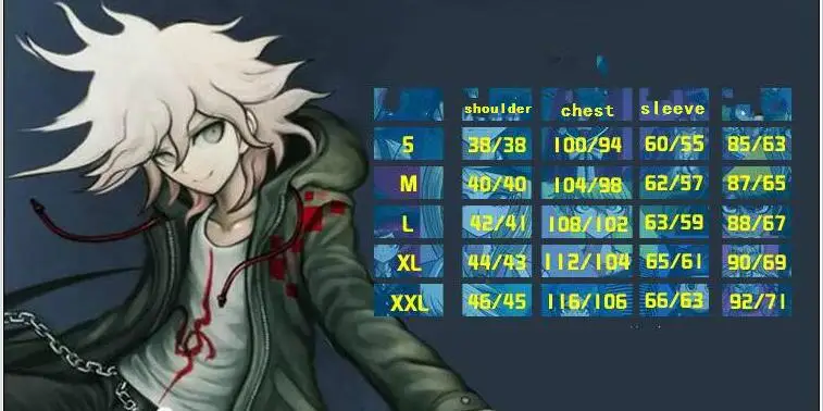 Армейский зеленый цвет супер Danganronpa 2 в стиле нагито комаэда Nagito куртка футболка Косплей Костюм