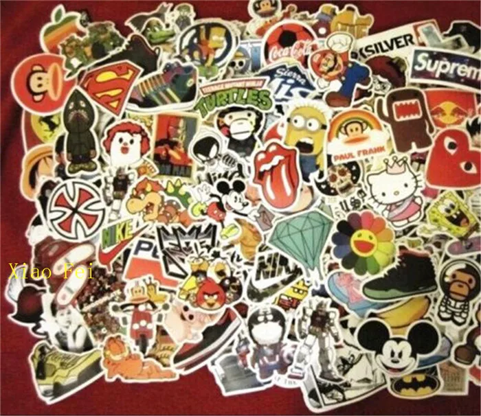 100 Pcs Stickers Luggage Car Decals Skateboard Sticker Graffiti Laptop mix lot 