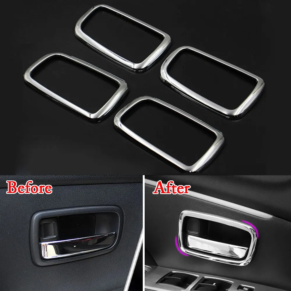 BBQ FUKA Chrome Inner Door Handle Bowl Cover Car font b Interior b font Accessories Trim