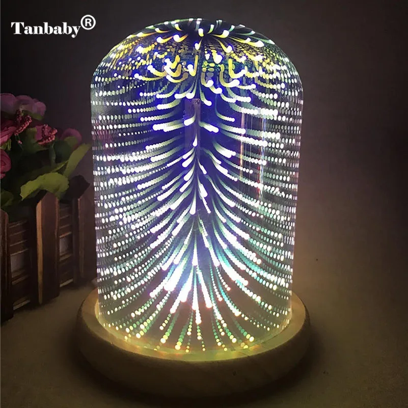 Tanbaby 3D Starburst Night Light Fireworks Star Heart LED Table Lamp