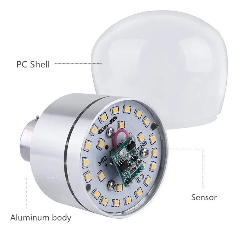 12W AC 85-265V E27/B22 Dusk to Dawn LED Lamp Bulb Sensor Energy Saver Auto Light