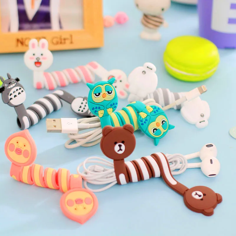 Cartoon Earphone font b Cable b font font b Winder b font Protector Wire Cord Organizer